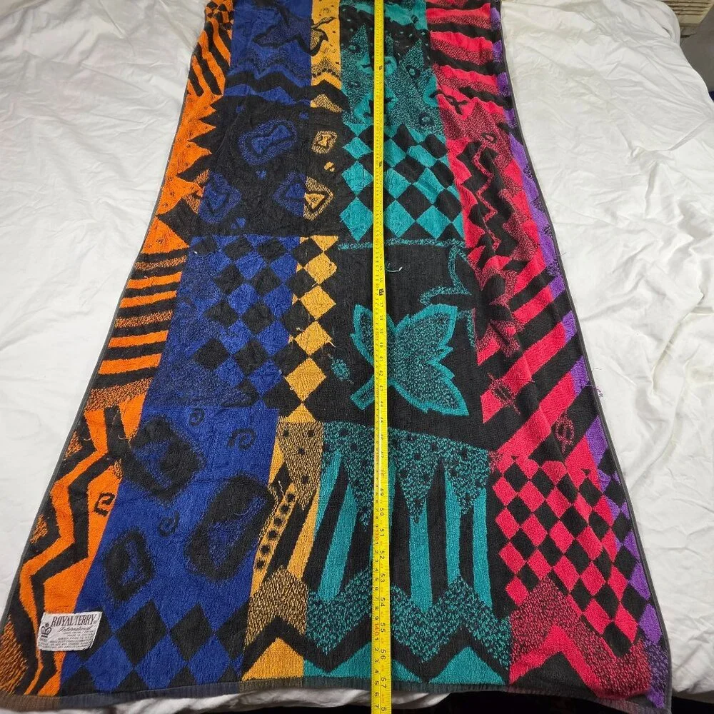 Royal Terry International Cotton Multi Color Bath Towel Abstract Patchwork